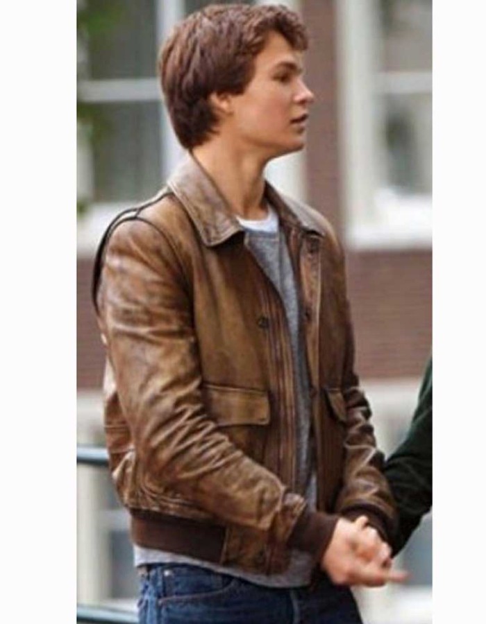 THE FAULT IN OUR STARS ANSEL ELGORT LEATHER JACKET