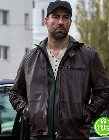 UMBRE SEASON 3 SERBAN PAVLU (RELU) BROWN LEATHER JACKET
