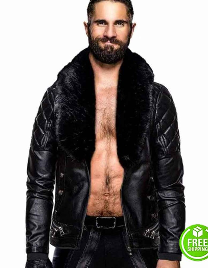 WWE SETH ROLLINS BLACK LEATHER JACKET