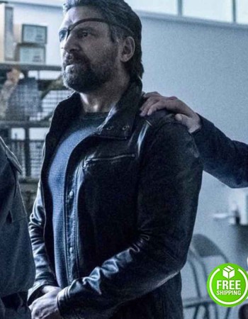 ARROW MANU BENNETT (SLADE WILSON) BLACK LEATHER JACKET