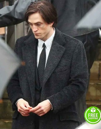 BATMAN 2022 ROBERT PATTINSON (BRUCE WAYNE) BLACK TRENCH COAT