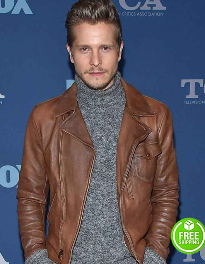 THE RESIDENT MATT CZUCHRY (CONRAD HAWKINS) BROWN BIKER LEATHER JACKET