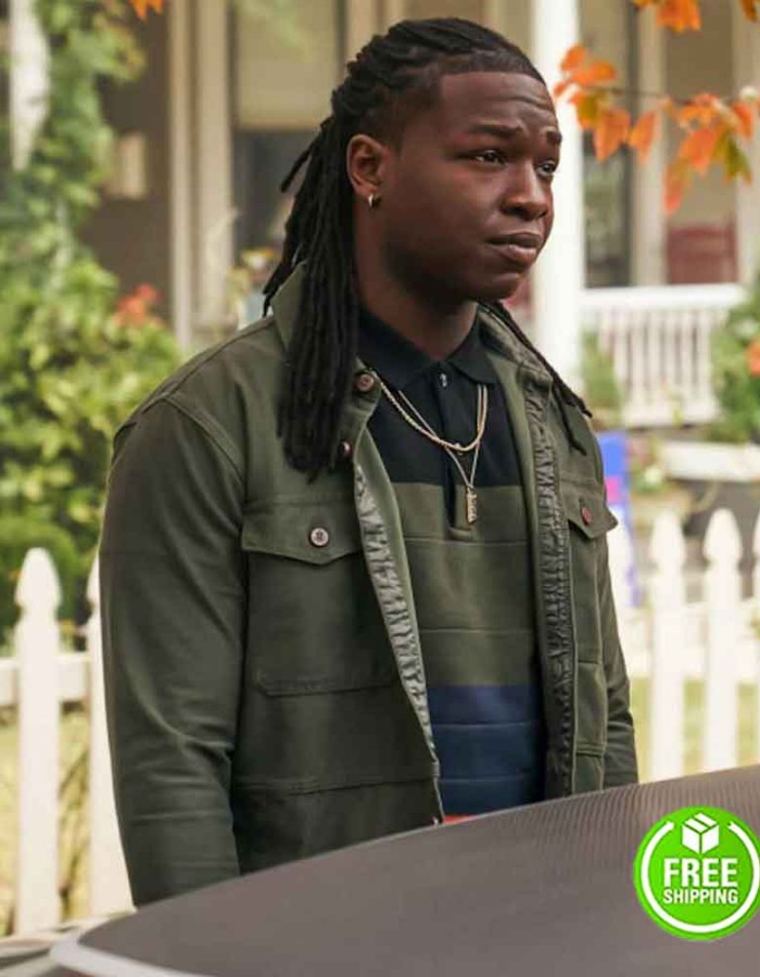 LEGACIES CHRIS LEE (KALEB HAWKINS) GREEN COTTON JACKET 