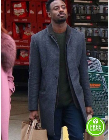 MODERN LOVE GARY CARR (JEFF) BLUE WOOL COAT