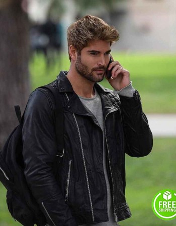 THE MATCHMAKER'S PLAYBOOK NICK BATEMAN (IAN HUNTER) BLACK LEATHER JACKET