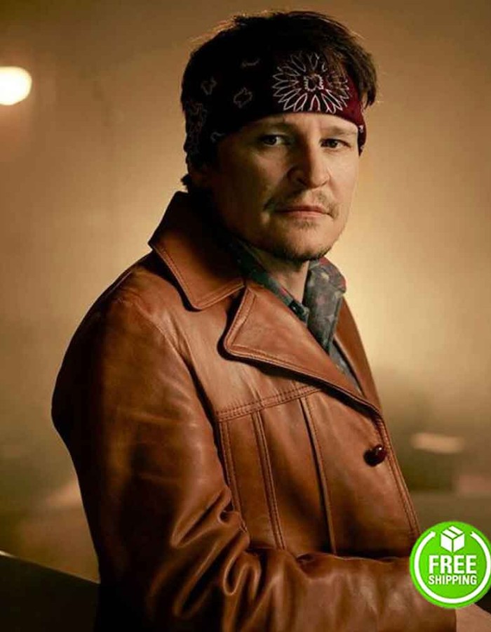 PERPETUAL GRACE LTD DAMON HERRIMAN (PAUL ALLEN BROWN) BROWN LEATHER JACKET