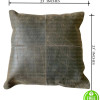 ANTIQUE BROWN DISTRESSED LEATHER THROW PILLOW