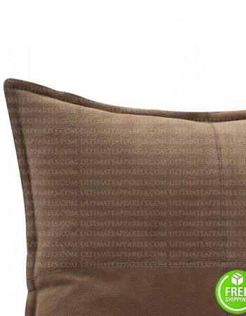 DARK BROWN SUEDE LEATHER PILLOW