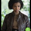 13 REASONS WHY SEASON 4 GRACE SAIF (ANI ACHOLA) BROWN LEATHER JACKET 