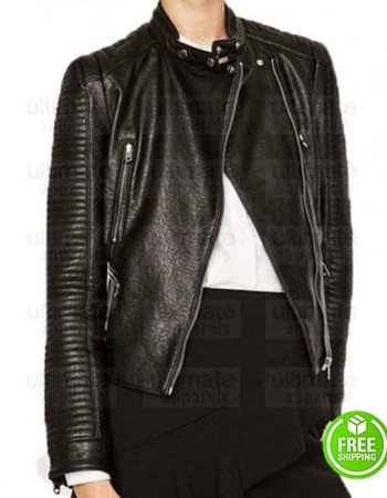 ARROW JULIANA HARKAVY (DINAH DRAKE) BLACK LEATHER JACKET