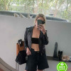 ASHLEY BENSON BLACK MOTORCYCLE LEATHER JACKET