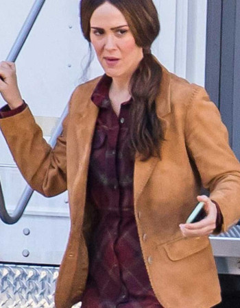BIRD BOX SARAH PAULSON BROWN BLAZER COAT