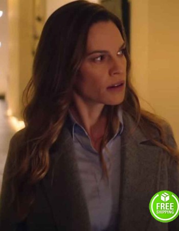 FATALE HILARY SWANK (DETECTIVE VALERIE QUINLAN) GREY WOOL COAT