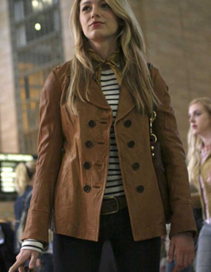 GOSSIP GIRL BLAKE LIVELY BROWN JACKET