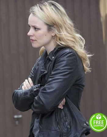 A MOST WANTED MAN RACHEL MCADAMS (ANNABEL RICHTER) BLACK LEATHER JACKET