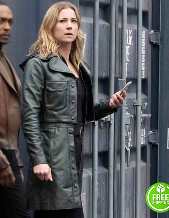 The Falcon and The Winter Soldier Emily Vancamp (Sharon Carter) Black Leather Coat