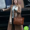 THE WOMAN IN THE WINDOW AMY ADAMS (ANNA FOX) BROWN WOOL COAT