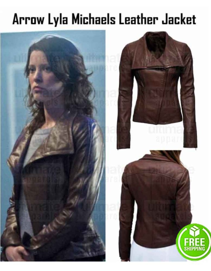 ARROW AUDREY MARIE ANDERSON (LYLA MICHAELS) BROWN LEATHER JACKET