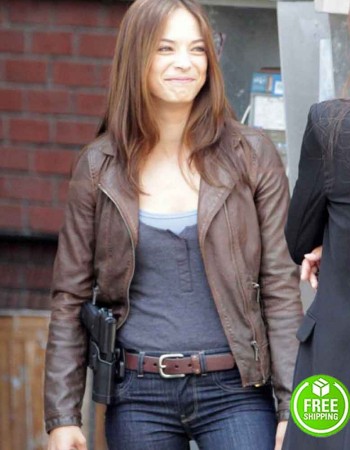 BEAUTY AND THE BEAST KRISTIN KREUK (CATHERINE CHANDLER) BROWN LEATHER JACKET