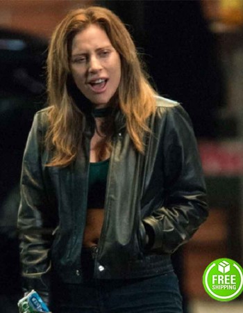 A STAR IS BORN LADY GAGA (ALLY) BLACK LEATHER JACKET