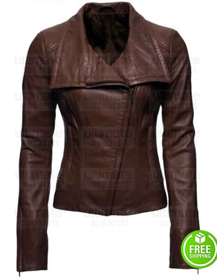 ARROW AUDREY MARIE ANDERSON (LYLA MICHAELS) BROWN LEATHER JACKET