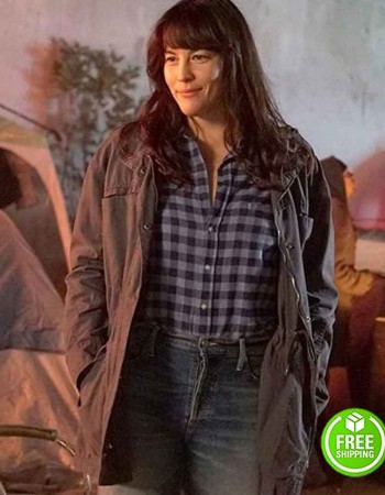 911: LONE STAR LIV TYLER (MICHELLE BLAKE) GREY COTTON COAT