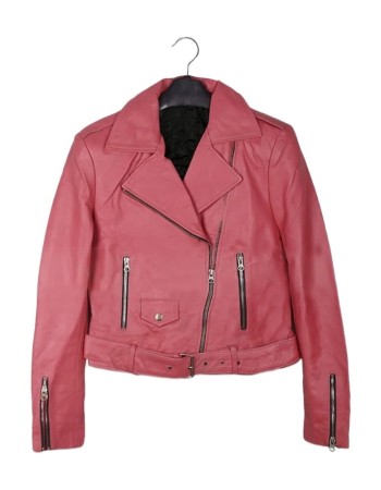 Barbie Pink Leather Biker Jacket