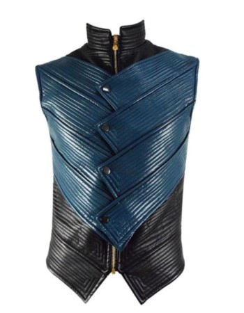 Devil May Cry 5 Vergil Blue and Black Leather Vest