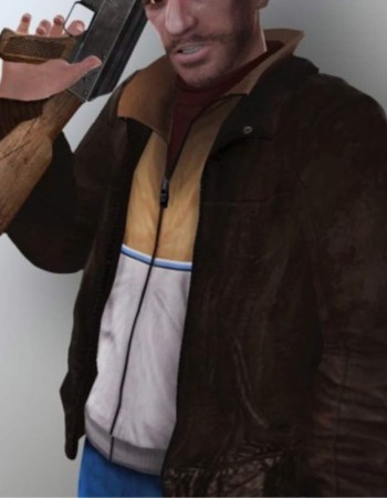 GTA Grand Theft Auto 4 Niko Bellic Leather Bomber Jacket
