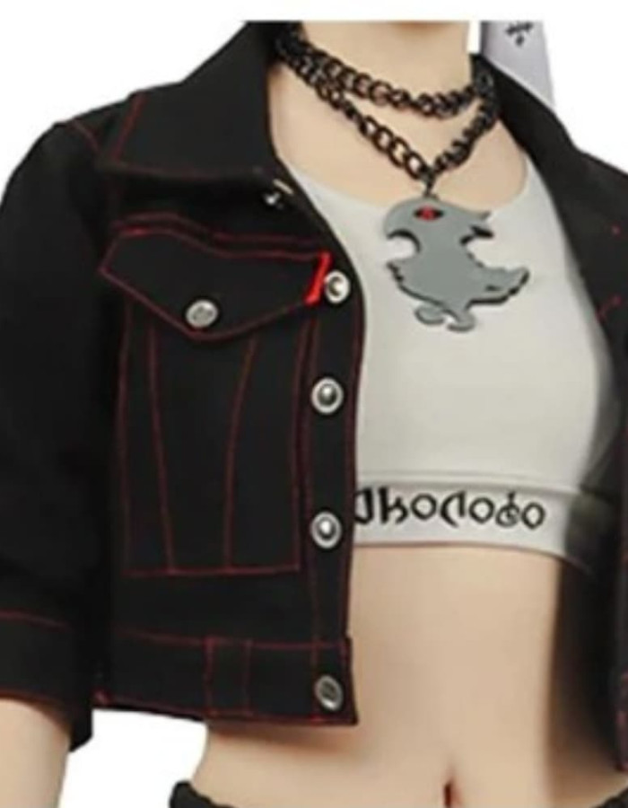 Hip Street FFXIV Cropped Black Denim Jacket