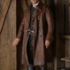 Sam Heughan Outlander S07 Jamie Fraser Brown Leather Trench Coat