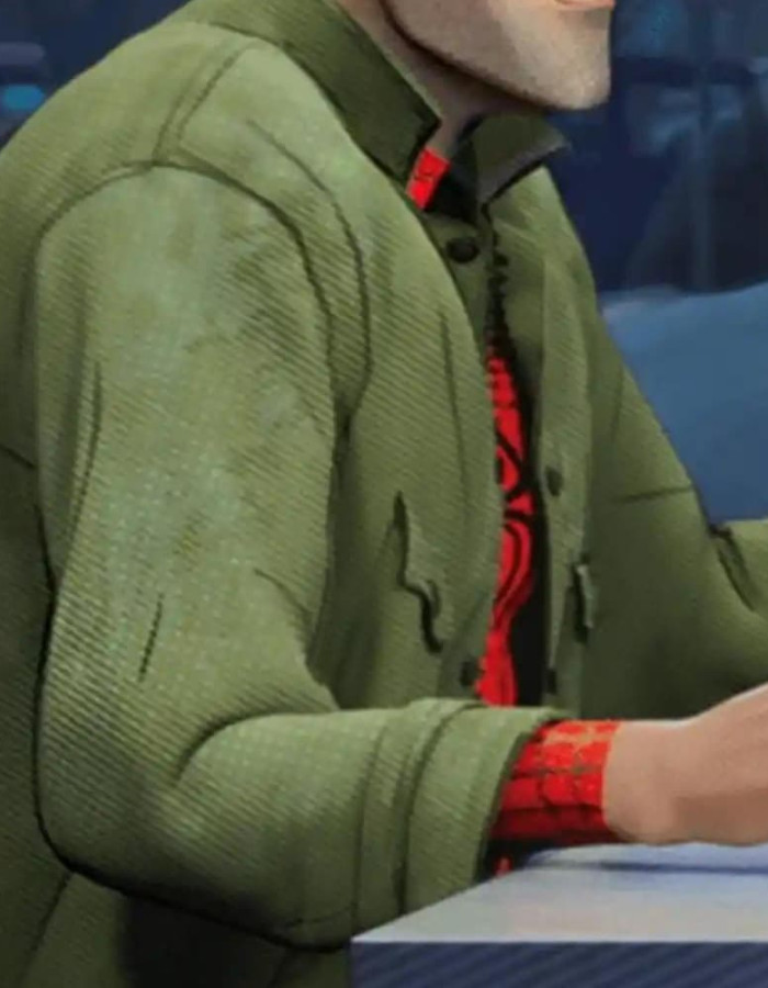 Spider-verse Peter B Parker Green Long Jacket