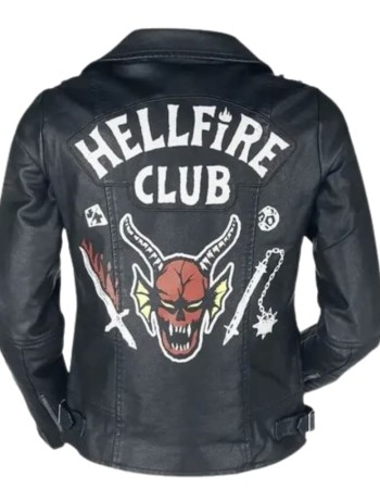 Stranger Things 4 Hellfire Club Black Biker Leather Jacket