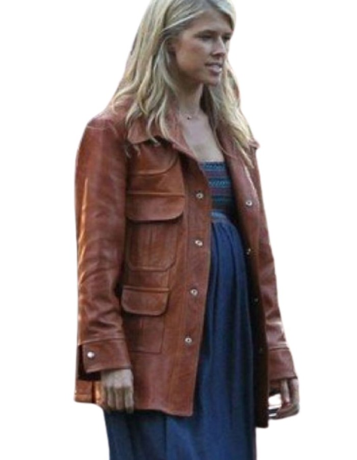 American Made Sarah Wright (Lucy Seal) Brown Leather Jacket