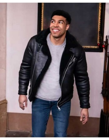12 Dates of Christmas Chad Savage Black Leather Jacket
