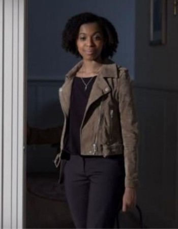 13 Reasons Why Grace Saif (Ani Achola) Suede Leather Jacket 