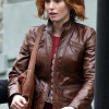 88 Minutes (Kim Cummings) Alicia Witt Brown Leather Jacket