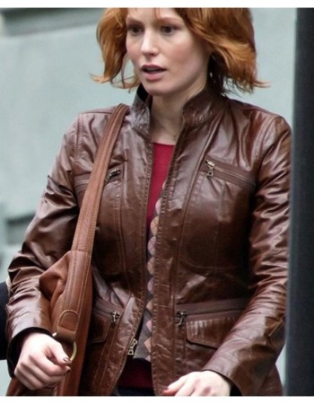 88 Minutes (Kim Cummings) Alicia Witt Brown Leather Jacket