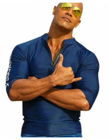 Baywatch Dwayne Johnson (Mitch Buchannon) Blue Fleece Jacket