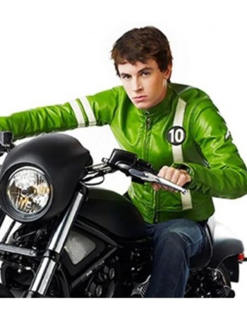 Ben 10 Alien Swarm Ryan Kelley (Ben Tennyson) Green Leather Jacket