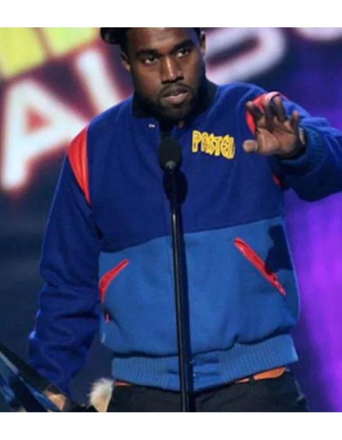 Kanye West Pastelle Blue Fleece Bomber Jacket