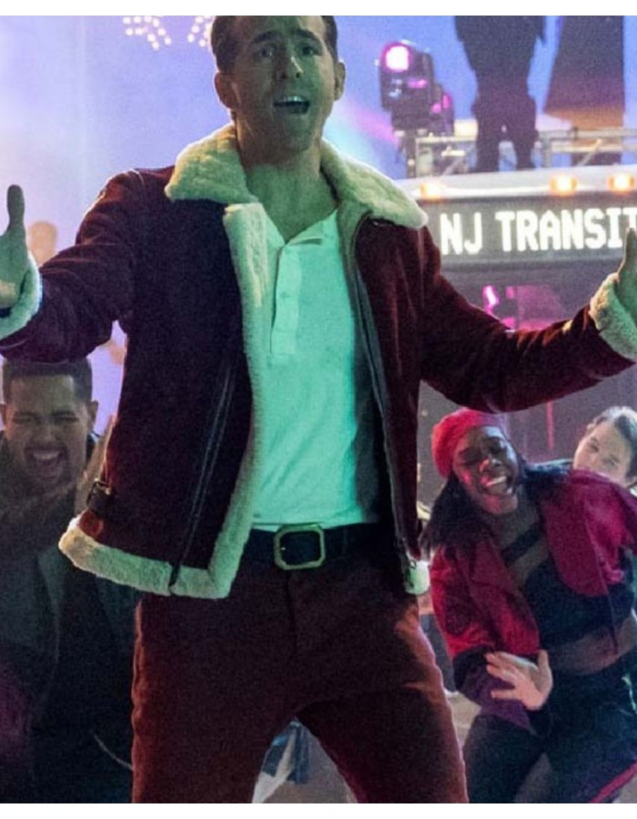 Spirited (Clint Briggs) Ryan Reynolds Red Leather Jacket