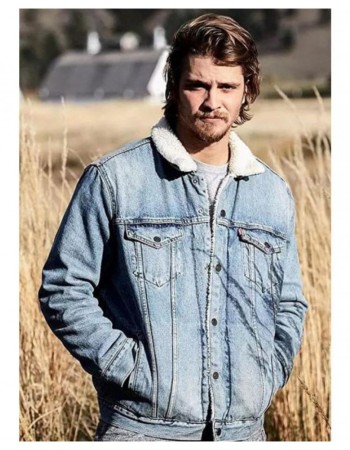 Yellowstone Luke Grimes (Kayce Dutton) Fur Denim Jacket