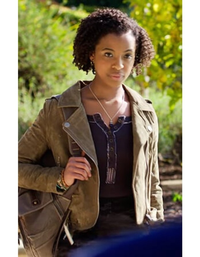 13 Reasons Why Grace Saif (Ani Achola) Suede Leather Jacket 