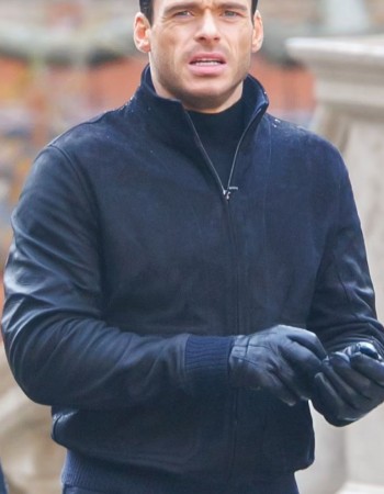 Citadel 2023 Richard Madden (Mason Kane) Blue Suede Leather Jacket