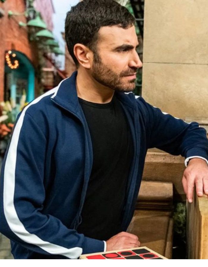 Ted Lasso Brett Goldstein (Roy Kent) Blue Fleece Track Jacket