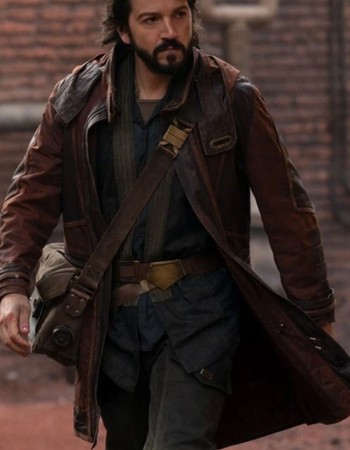 Andor 2022 Diego Luna (Cassian Andor) Brown Leather Coat