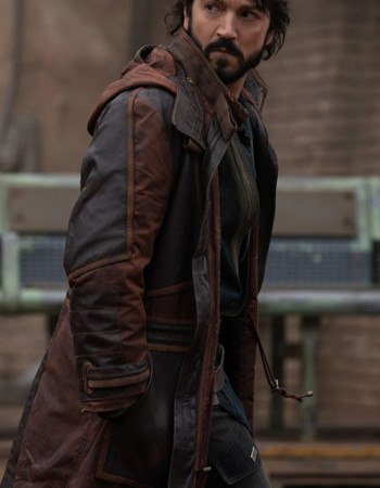 Andor 2022 Diego Luna (Cassian Andor) Brown Leather Coat