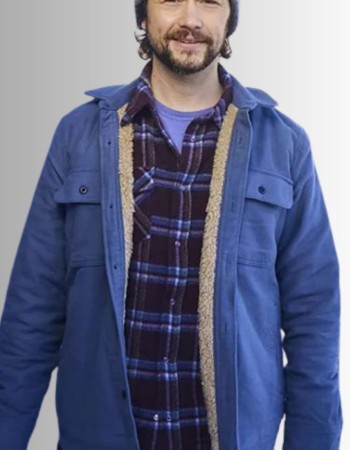 Flora and Son Joseph Gordon-levitt (Jeff) Blue Cotton Jacket