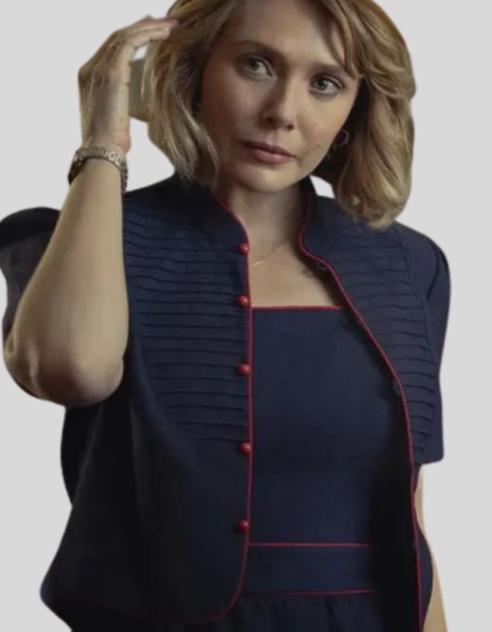 Love and Death Elizabeth Olsen (Candy Montgomery) Blue Jacket